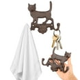 thumbnail image 1 of Grusce 2PCS Cast Iron Vintage Cat Shape Wall Hook, Rust Proof Dog Shape Robe Hanger, Double Rustic Wall Rack Hooks, for Hallway Hotel Living Room Garden, 1 of 11