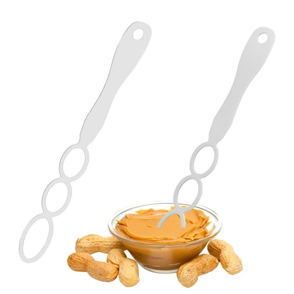 Grusce 2PCS Peanut Butter Mixer, Stainless Steel Peanut Butter Stirring Tool, Manual Butter Churner for Dough, Yogurt, Sauces, and More, Fits Any Container Size, Less Mess, Dishwasher Safe