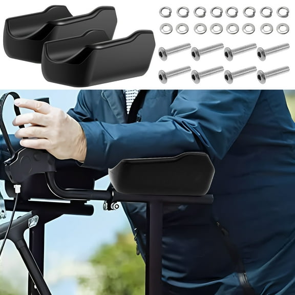 Grusce 2PCS Walker Handle Cushion Soft Stand Up Rollator Arm Rest Attachment, Armrest Support Walker Elbow Comfortable Cover