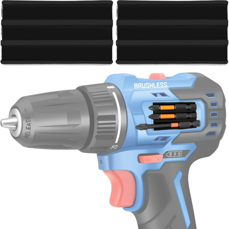 Grusce 2Pcs Magnetic Bit Holder Rubber Bits Holster with Adhesive Magnetic Bits Holster Attach to Drill 1 1.8 Inch Magnetic Bit Holder Magnet Screw Driver Bits Hex Screw Holder for Impact Driver