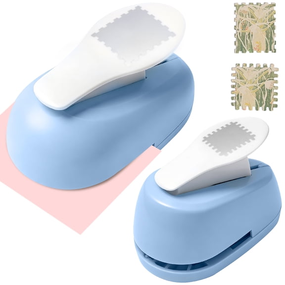 NUAHRHY 2Pcs Rectangular Postage Stamp Puncher, Manual Non Slip Embossing, Precise Stamp Hole Punch Tool Portable Paper Punch for Crafting Scrapbooking Foil Paper EVA Foam DIY Card