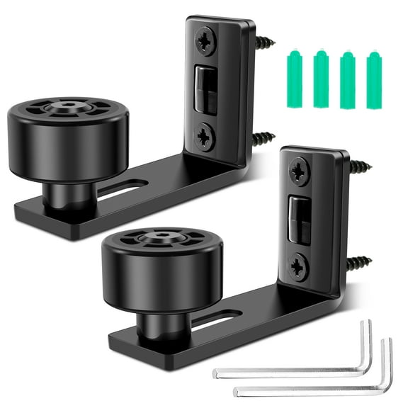 Grusce 2Pcs Sliding Barn Door Floor Guide Adjustable Roller Barn Door Bottom Floor Guide Wall Mounted Barn Door Floor Guide Carbon Steel Sliding Door Bottom Guide for Kitchen Bedroom Doors