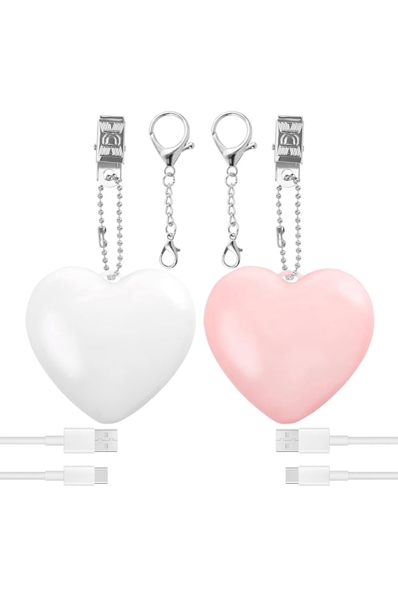 2pcs Purse Glow Heart Light LED Automatic Sensor Purse Light Touch Activated Handbag Light Portable Handbag Night Light Mini Handbag Purse Lamp for Women Girls Pink Heart + White Heart