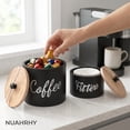 thumbnail image 1 of NUAHRHY 2pcs Wood Coffee Filter Holder Dispenser Storage Container Dispensers with Lid Enduring Filter Container for Counter Decor, 1 of 12