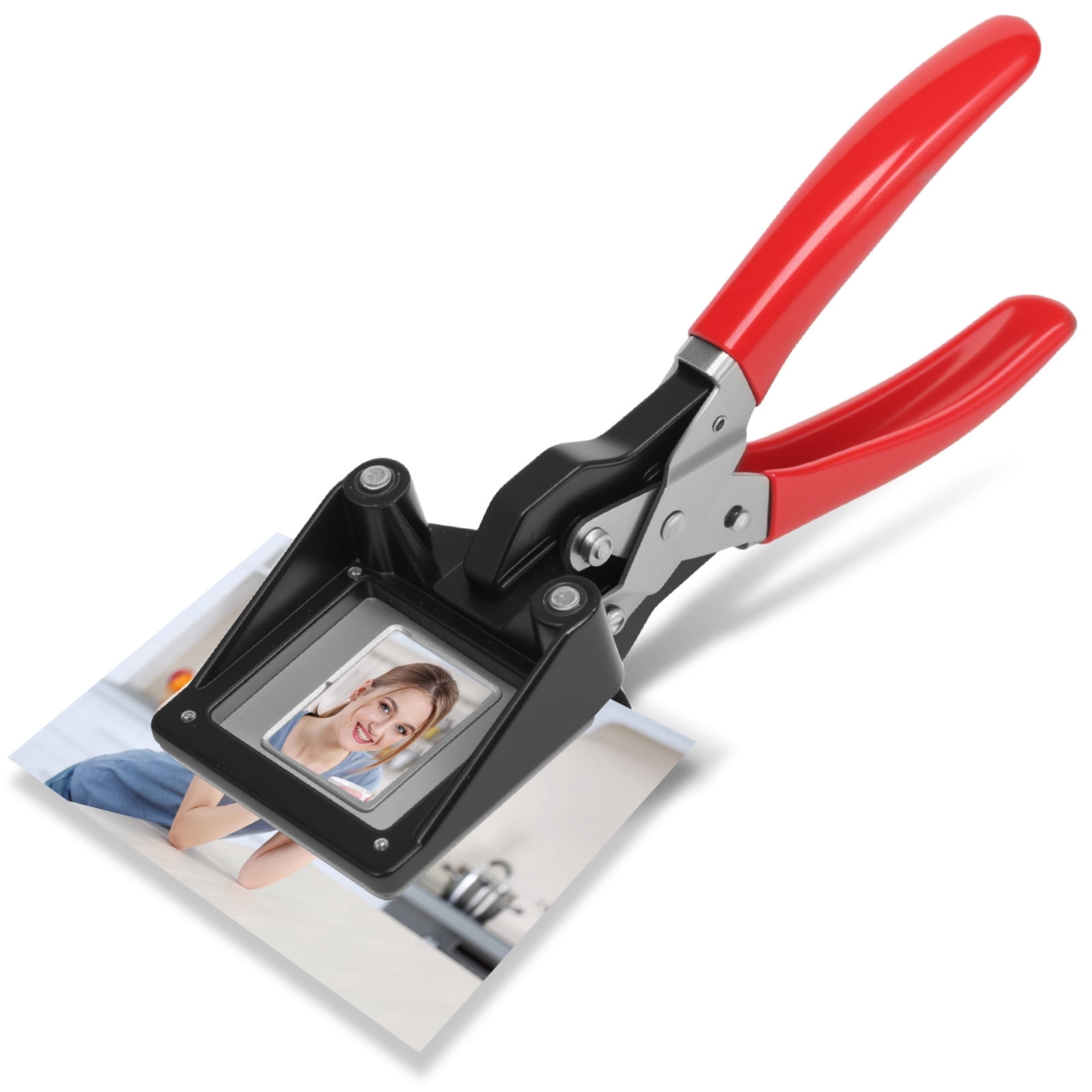 Grusce 2x2 inch Handheld Passport Photo Cutter for Business Card Plastic and Metal, Picture Punch Cutter for Photography Studio Home and Office Use