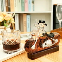 Grusce 300ML Motorcycle Whisky Decanter, Novelty Glass Wine Drink Storing Bottle, Creative Empty Wine Bottles for Storing Spirits, Liquor Dispenser for Home Bar for Men Dad Motorcycle Lovers