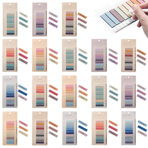 Grusce 3600 Pcs Books Tabs for Annotating, Clear Index Tab with Ruler, Sticky Page Markers for Note Repositionable, Writable Book Flags Strip for Office School Reading Highlights Classifying