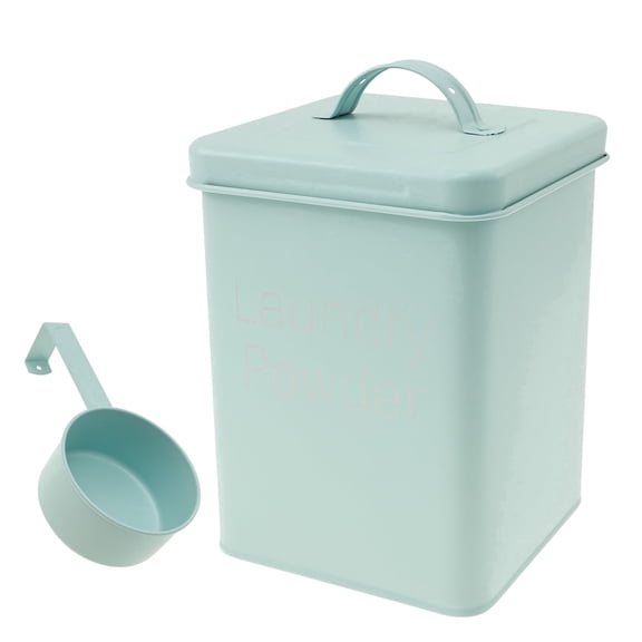 FUYGRCJ 3L Laundry Detergent Container for Powder, Beads, and Pods, Laundry Canister with Scoop for Bathroom Organizing and Storage, Modern Farmhouse Design