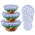 thumbnail image 1 of Grusce 3Pcs Bowl Covers Cotton Cloth Dish Covers Elastic Food Storage Container Cover Reusable Bread Bowl Covers 3 Size Fabric Food Covers for Home Kitchen Food Fruits Leftover, 1 of 5