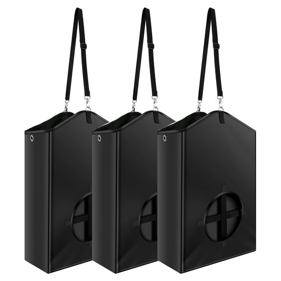 Grusce 3pcs Goat Hay Feeder Oxford Cloth Donkey Hay Bag Large Opening Grass Feeding Container with Adjustable Strap Easy to Hang for Cow