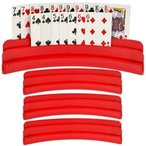 Grusce 4 Pack Three-Layer Design Playing Cards Holders, Playing Card Holder, Hands Free Card Holder for Family Card Game Nights Poker Parties