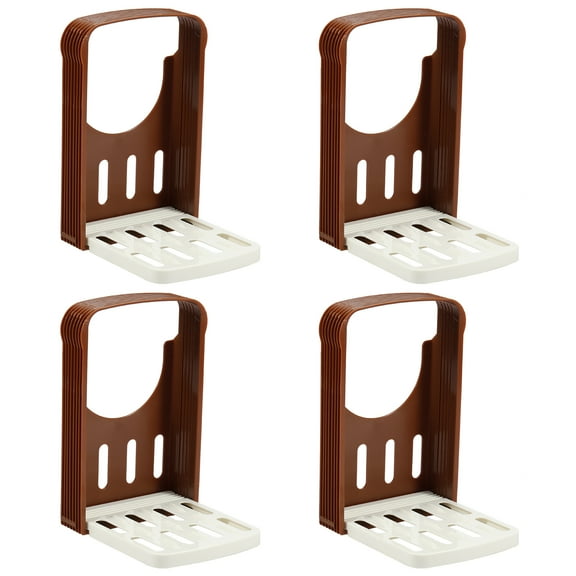 Grusce 4Pcs Bread Slicer 4 Adjustable Thicknesses Bread Slicing Guide Foldable Bread Slicer Guide Temperature Resistant Toast Bread Slicer Lightweight Bread Cutting Guide for Bread Loaf