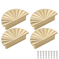 thumbnail image 1 of NUAHRHY 4pcs Brushed Gold Cabinet Pulls 2.5" Hole Center Cup Flat Brass Drawer Pulls Kitchen Cupboard Bathroom Dresser Cabinet Hardware Handles Zinc Alloy, 1 of 11