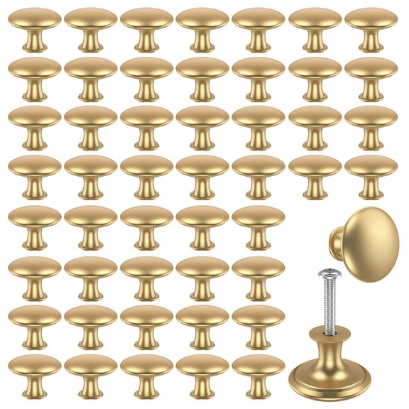 Grusce 50PCS Drawer Knob Set, Zinc Alloy Cabinet Handles, Rustproof Gold Dresser Knobs with Screws, Decorative Drawer Pull Handle Furniture Knobs for Kitchen Cabinets Drawer Dresser