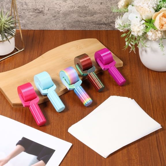 Grusce 5Pcs Diamond Art Roller with 100 A6 Protective Paper, 2025 New Essential DIY Craft Tool for Rhinestone Embroidery, Detachable Diamond Painting Tools and Accessories