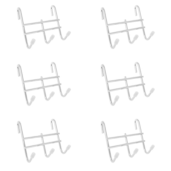 Grusce 6 Pack 3 Hook Attachment, Wire Shelving Hooks, 3.75x2.34 inch Versatile Iron Triple Rack, Strong Load Bearing Hanging Rack Accessories for Kitchen Garage Office Storage
