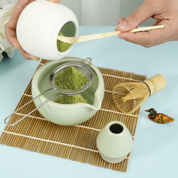 Grusce 6pcs Matcha Set Complete Matcha Whisk Set Elegant Japanese Tea Set Practical Matcha Kit Basic Matcha Tea Set Exquisite Matcha Making Kit for Matcha Lovers