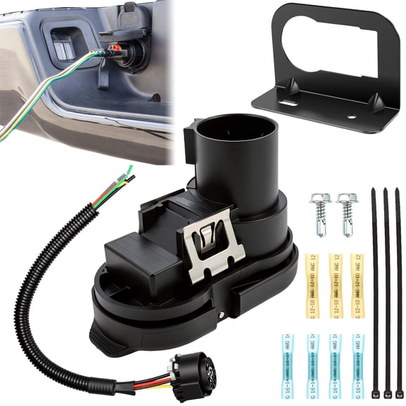 Grusce 7 Way Trailer Tow Hitch Wiring Plug Receptacle Connector Harness Installation Kit, for Multi Tow Pickup Automotive Truck