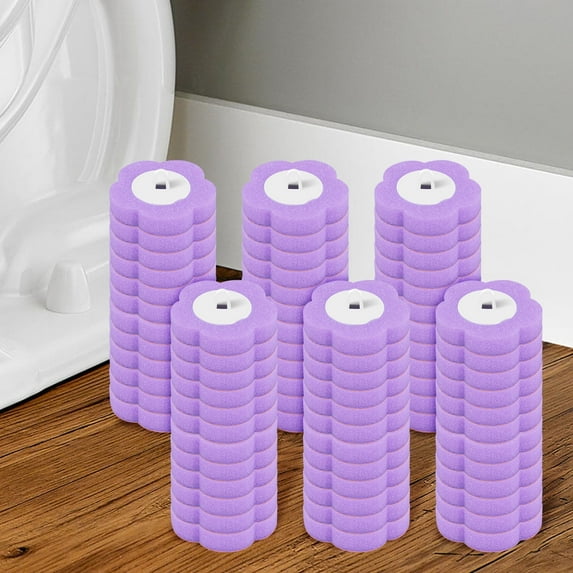 Grusce 72pcs Toilet Cleaner Brush Replacement Sponge Toilet Brush Refills Efficient Bathroom Cleaner Wand Refill Lavender Scent Bathroom Wand Replacement for Home Cleaning