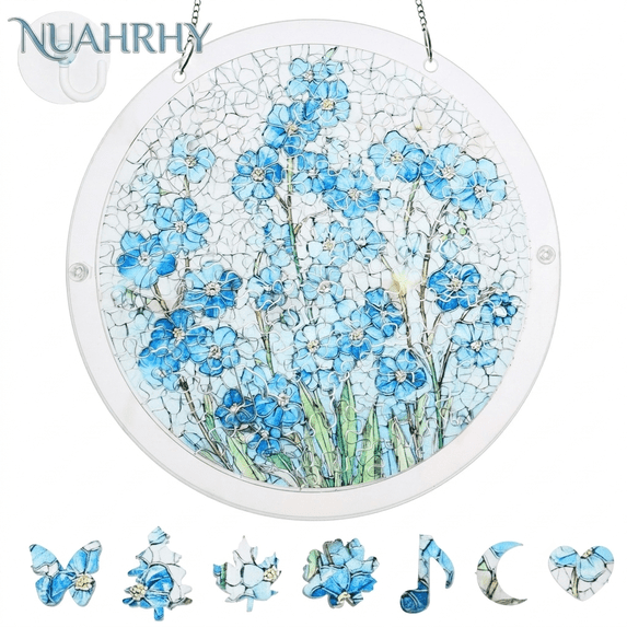 Puzzles Suncatcher Window Hanging 7inch Sun Catcher Puzzles Window Decoration for Women Men Mom Birthday Home Decor ( Style 2: A Style )