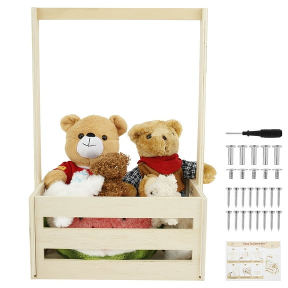 Grusce Baby Shower Crate Closet Wood Baby Storage Crate Hamper with Handle Practical Baby Basket Closet Multipurpose Baby Crate Basket Baby Shower Basket for New Born Baby New Parents