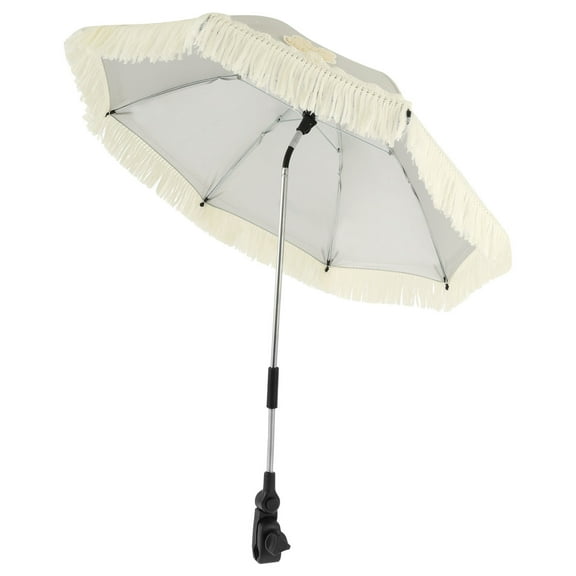Grusce Baby Stroller Outdoor Parasol Adjustable Baby Stroller Umbrella with Tassel Cute Clip On Sunshade Parasol UPF40 for Children Buggy