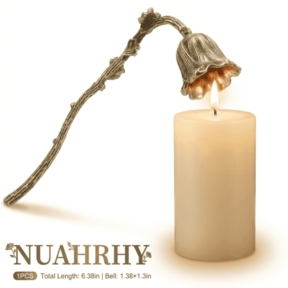 NUAHRHY Candle Snuffer, Retro Style Flower Shape Wick Flame Snuffer, Floral Candle Extinguisher Candlesnuffer Accessory for Candle Lovers