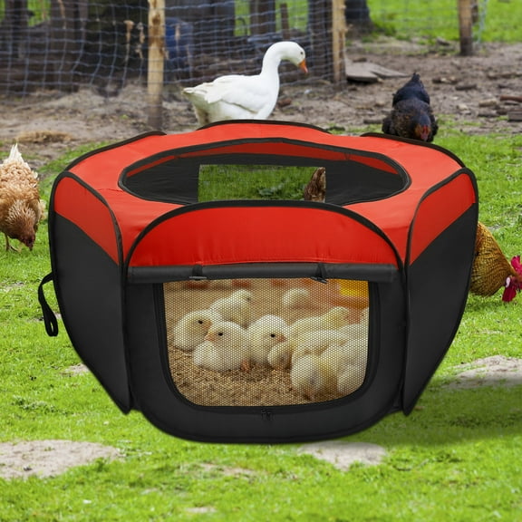 Grusce Chick Brooder Box Oxford Cloth Chicken Brooder with Double Door Design Practical Chicken Starter Kit with Storage Bag for Small Ducks Cats Dogs Rabbits