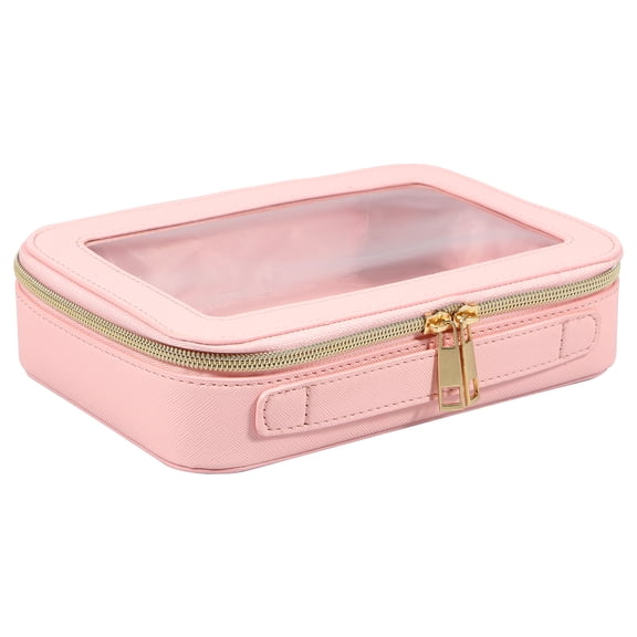 Grusce Clear Makeup Bags Large Capacity Transparent Cosmetic Bags Waterproof Toiletry Travel Bag Stylish Makeup Pouch with Double Zippers for Travel Bathroom Men Women Vocation