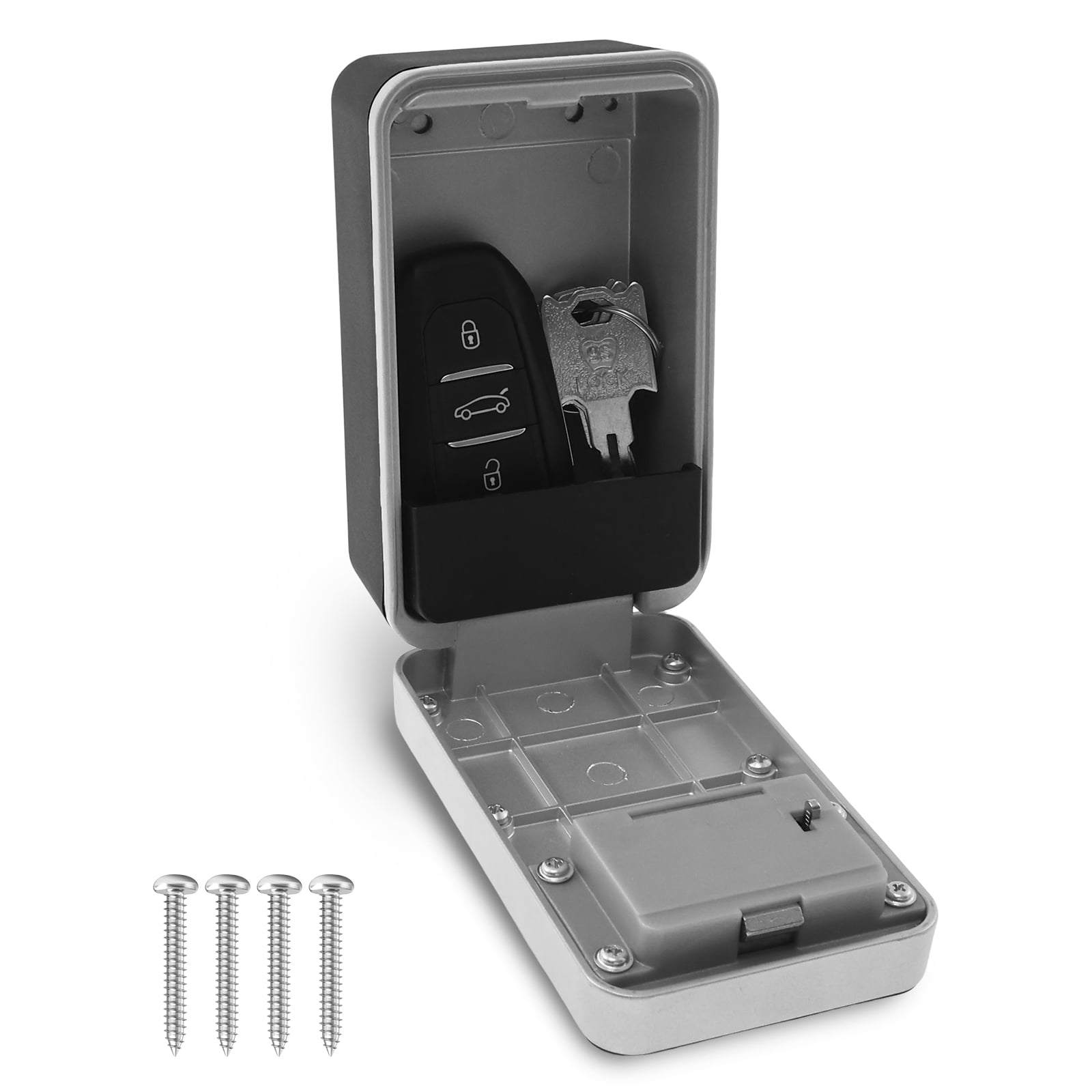 Grusce Combination Key Box, Weatherproof Key Safe Lock Box with Code ...