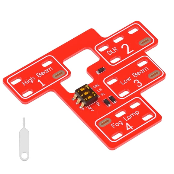 Grusce Custom Headlight Mode Control Board, Compatible with 2003-2007 Truck High/Low Beam Fog Light DRL Programmer with 6/8 Light Switch
