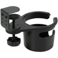 thumbnail image 1 of Grusce Desk Cup Holder Clamp Adjustable Clip on Coffee Cup Holder 360° Rotating Table Edge Bottle Clamp for Desk Home Office, 1 of 11