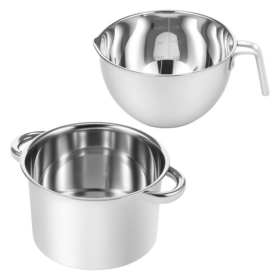 FUYGRCJ Double Boiler Pot Set, Stainless Steel Chocolate Melting Pot, Temperature Resistant Candle Wax Melting Boiler, for Melting Chocolate Candy Candle