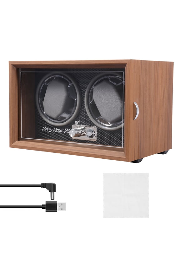 Double Watch Winder, Luxurious Watch Winder Box with Quiet Motor, Multiple Rotation Mode Ambient Light for Collector Enthusiast Businessman Watch Lovers