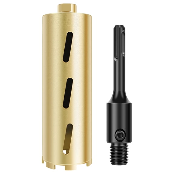 Grusce Dry Drill Core Bits Alloy Drill Bit 4 inch Diameter Drill Bit Thread Compatible Drill Rig with SDS Plus Fitting for Air Conditioning Installation
