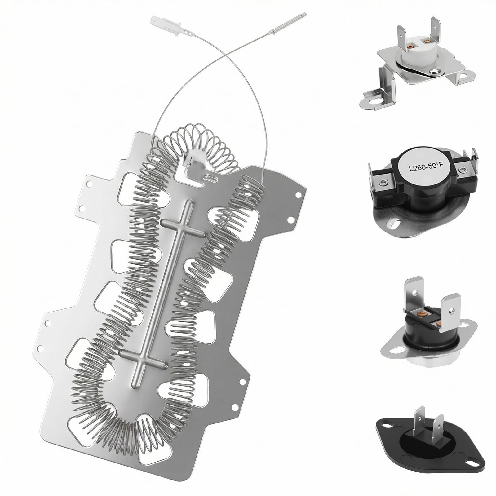 Grusce Dryer Heating Element for DV Complete Dryer, Heating Element Parts with Thermal Fuse Thermostat Compatible with DVE