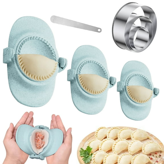 Grusce Dumpling Maker,Empanadas press mold maker Set with Dough Cutter,Dumpling Mold Set for Pierogi,Pastelitos,Calzone,Turnovers, Chinese Dumpling,3Sizes