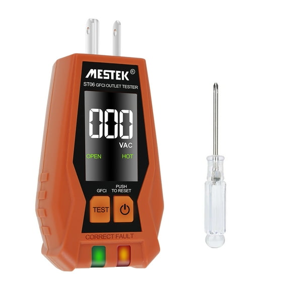 Grusce Electrical Outlet Tester 7 Inch Display 3-Wire Circuit Tester Easy Read Socket Tester Detector Digital GFCI Outlet Tester Electrical Receptacle Tester for GFCI/Non-GFCI