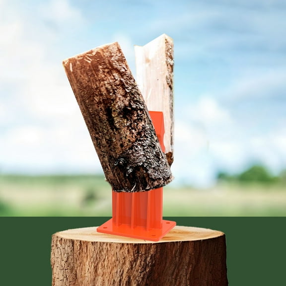 Grusce Firewood Kindling Log Wood Splitter, Portable Wood Kindling Splitting Tool Carbon Steel Wood Splitting Stand for Fireplace Outdoor Camping