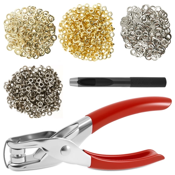 Grusce Grommet Tool Kit Metal Grommet Hand Press Set Precise Positioning Eyelet Pliers Kit Firm Installation Eye Button Tool Set for DIY