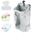 thumbnail image 1 of Grusce Hanging Baby Diaper Caddy Organizer,Diaper Stacker,Baby Crib Hanging Classified Storage Bag Organizer for Changing Table,Crib,Playard or Wall & Nursery Organization, 1 of 9
