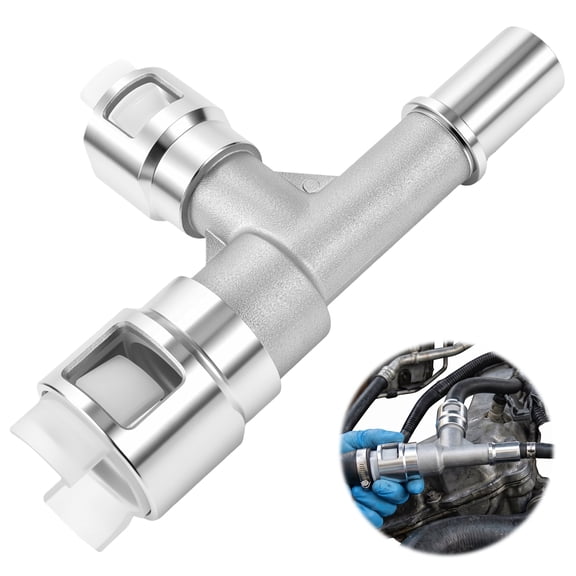 Grusce Heater Hose Connector, Metal Car Heater Inlet Hose Joint, T Type 3 Way Cooling Water Pipe Joint, Vehicle Pipe Fitting Inlet Wire Tee Connector for Replacement