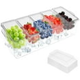 thumbnail image 1 of Grusce Ice Chilled Condiment Caddy with 5 Divider Large Removable Ingredient Container with Lid and Handle for Fruit Snack, 1 of 11