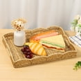 thumbnail image 1 of Grusce Imitation Rattan Tray, Vintage Rectangular Serving Tray, Decorative Tabletop Serving Baskets, Multifunction Organizing Platter for Bread Fruit Tabletop Kitchen, 1 of 10