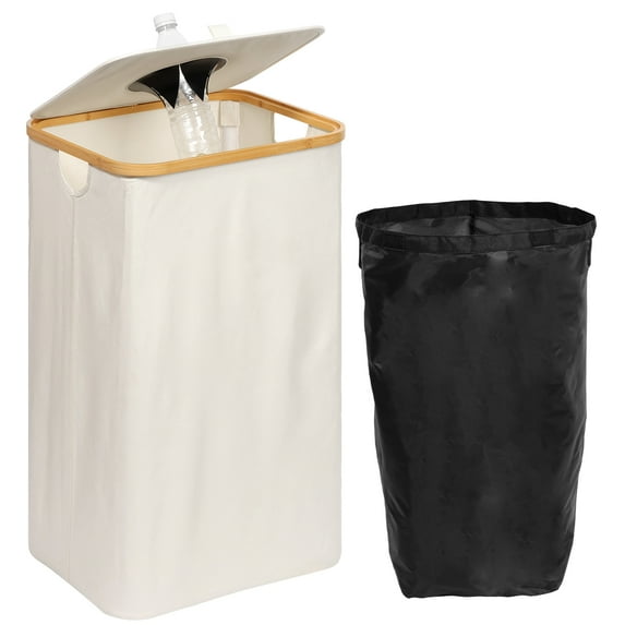 Grusce Kitchen Recycling Bin with Reusable Inner Bag Large Capacity 110L Home Recycle Bin Foldable Recycling Storage Container Easy to Assemble Indoor Recycling Bin for Bottle Jar Glass