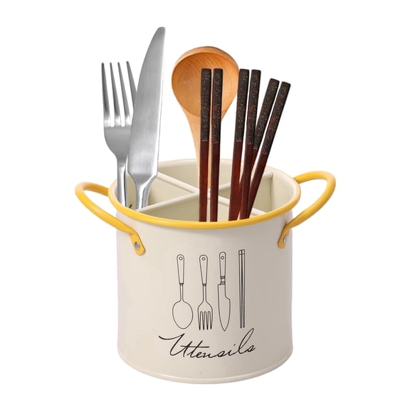 FUYGRCJ Kitchen Utensil Holder Spatula Holder with Drain Holes and Removable Compartment, Multipurpose Spoon Organizer, Metal Utensil Rack for Kitchen Countertop