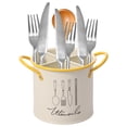 thumbnail image 1 of FUYGRCJ Metal Kitchen Utensil Holder with Drain Holes, Rustproof Spatula Organizer with 4 Removable Compartments for Countertop, 1 of 9