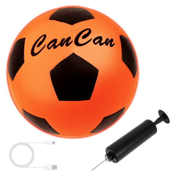 Grusce Light Up Soccer Ball Rubber Glowing Soccer Ball for Night Play Rechargeable LED Light Up Soccer Ball Creative Glow Soccer Ball for Children Teenagers Adults