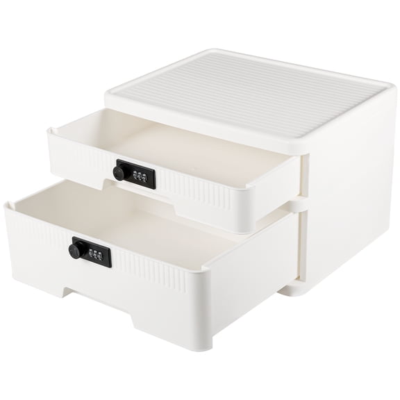 Grusce Lockable Storage Container Bin Password Storage Organizer Locking Box Robust Reliable Security Large Capacity for Valuables​ Protection