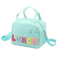 thumbnail image 1 of Qenwkxz Lunch Bag with Handle and Adjustable Shoulder Strap Reusable Lunch Tote Bag with Embroidery Letters for Work School Outdoor Picnic Green, 1 of 10